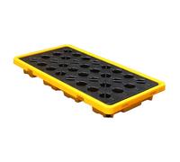 ASerZenith Piattaforme Anti-Sversamento, Piattaforma di Contenimento delle Fuoriuscite, Pallet Anti-Sversamento Modulari in Polietilene Giallo E Nero, Vassoi Anti-Sversame(130X68X15)