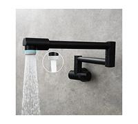 ASerZenith Rubinetto riempipentole a Parete, Rubinetto da Cucina Pieghevole Estensibile in Ottone, Rubinetto riempipentole a Doppio snodo, Rubinetto riempipentole con Maniglia Singola, r(Black)