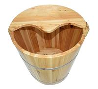 ASerZenith Secchio per Pediluvio in Legno Naturale, Vasca per Pedicure, Vasca per Pediluvio, Vasca per Pedicure per Adulti, Legno Massello Ispessimento 40 Cm, Pediluvio, Massaggio,