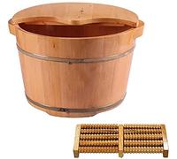 ASerZenith Secchio per Pediluvio in Legno, Regalo per La Casa, Vasca per Pediluvio, Vasca per Pediluvio, Spa, Sauna, Bagno, Pediluvio, Secchio in Legno, Spa per Pediluvio, Lavabo PE