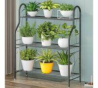 ASerZenith Supporto per Piante da Interno Ed Esterno A 3 Livelli, Stile Scala, Supporto per Piante in Metallo Resistente per Soggiorno, Balcone E Giardino, Grigio Scuro(Dark Grey)