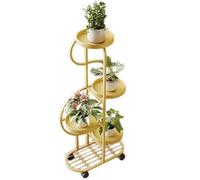 ASerZenith Supporto per Piante da Interno Ed Esterno in Metallo A 4 Ripiani, Scaffale Portavasi per Esposizione di Vasi per Fioriere Multiple, Scaffale Angolare per Riporre Oggetti(Gold)