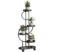 ASerZenith Supporto per Piante da Interno Ed Esterno in Metallo A 4 Ripiani, Scaffale Portavasi per Esposizione di Vasi per Fioriere Multiple, Scaffale Angolare per Riporre Oggetti(Black)