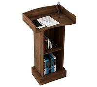 ASerZenith Supporto per Podio da Pavimento per Impieghi Gravosi - Pulpito Stabile per Reception, Altezza Regolabile, Finitura Marrone E Nero - Ideale per Presentazioni Ed(Marrone)