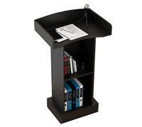 ASerZenith Supporto per Podio da Pavimento per Impieghi Gravosi - Pulpito Stabile per Reception, Altezza Regolabile, Finitura Marrone E Nero - Ideale per Presentazioni Ed(Nero)