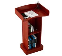 ASerZenith Supporto per Podio da Pavimento per Impieghi Gravosi - Pulpito Stabile per Reception, Altezza Regolabile, Finitura Marrone E Nero - Ideale per Presentazioni Ed(Rosso)