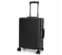 ASerZenith Trolley Valigia da viaggio Bagagli Telaio in alluminio Muto Ruota universale Trolley da imbarco, Grande capacità di stoccaggio, Valigia con serratura a combinazione (Nero 39 * 23 * 55.5CM)