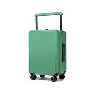 ASerZenith Valigia con ruote girevoli, doppio trolley anteriore largo, carrelli regolabili, serrature a combinazione doganale, grande capacità (verde 24 pollici)