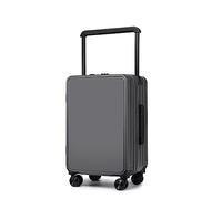 ASerZenith Valigia con ruote girevoli, doppio trolley anteriore largo, carrelli regolabili, serrature a combinazione doganale, grande capacità (grigio scuro 20 pollici)