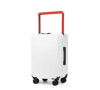 ASerZenith Valigia con ruote girevoli, doppio trolley anteriore largo, carrelli regolabili, serrature a combinazione doganale, grande capacità (bianco 26 pollici)