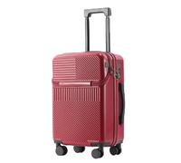 ASerZenith Valigia con telaio in lega, valigia con separazione a secco e bagnato con ruote universali lisce per viaggi e viaggi d'affari (Rosso 26 pollici)