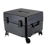 ASerZenith Valigia trolley, lucchetto a combinazione Trinity di grande capacità, ruota universale silenziosa a 360°, valigia regolabile a tre velocità (Nero 37 * 33 * 45CM)