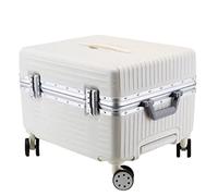 ASerZenith Valigia trolley, lucchetto a combinazione Trinity di grande capacità, ruota universale silenziosa a 360°, valigia regolabile a tre velocità (Bianco 37 * 33 * 45CM)
