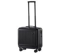 ASerZenith Valigia universale piccola e leggera con password con ruota silenziosa, altezza multiblocco regolabile, copertura frontale a 180 gradi, bagaglio completamente aperto (Nero 48 * 45 * 24CM)