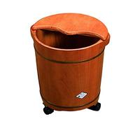 ASerZenith Vasca da Bagno per Pediluvio in Legno con Ruote, Vasca da Bagno per Pediluvio in Rovere Spesso E Robusto, Vasca per Pediluvio per Pedicure con Coperchio