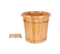 ASerZenith Vasca per Pediluvio in Legno, Grande Vasca per Pediluvio, Vasca per Pediluvio per Adulti, Secchio per Pediluvio in Legno Massello, Massaggio Ai Piedi A Casa, Trattamento