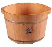 ASerZenith Vasca per Pediluvio in Legno per Uso Domestico, Secchio per Lavaggio Piedi in Legno, Pediluvio Alto 26 Cm, Vasca per Pediluvio con Sauna, Vasca per Lavaggio Piedi per all(2)