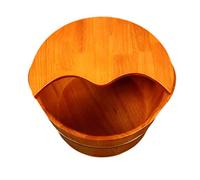 ASerZenith Vasca per Pediluvio in Legno, Vasca per Pediluvio in Rovere, Vasca per Pediluvio in Legno Massello per Adulti, Secchio per Pediluvio in Legno con Coperchio, Vasca per Ped(Coperto)