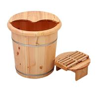 ASerZenith Vasca per Pediluvio in Legno, Vasca per Pediluvio, Vasca Idromassaggio per Pediluvio, Vasca per Pediluvio per Adulti, Secchio per Pediluvio, Secchio in Legno per Pedicure(D)