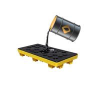 ASerZenith Vassoio Anti-Sversamento per Serbatoi di Petrolio, Piattaforma di Contenimento per Sversamenti, Pallet Modulare Anti-Sversamento per Fusti di Petrolio con Scari(Giallo-40 L/120X60X17Cm)