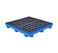 ASerZenith Vassoio di Contenimento per Serbatoi di Petrolio, Piattaforma Modulare per 2/4 Fusti, Piattaforme di Contenimento per Fuoriuscite con Griglia, Pallet di Conteni(Blu-120 * 120 * 17Cm)