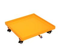 ASerZenith Vassoio per Fusti di Petrolio, Piattaforma Anti-Sversamento, Grande Pallet di Contenimento per Fuoriuscite con Scarico, Vassoio A Tenuta Stagna per Usi Industri(Giallo(Ruote)-65X65X15Cm)