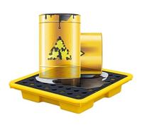 ASerZenith Vassoio per Fusti di Petrolio, Piattaforma di Raccolta Modulare con Scarico, Vassoio Antiscivolo Staccabile E A Tenuta Stagna per Fusti di Petrolio, Pallet di C(Giallo-67X67X15Cm)