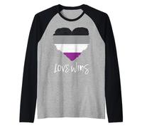 Asessuale Orgoglio Bandiera Amore Vince Asessuale Maglia con Maniche Raglan