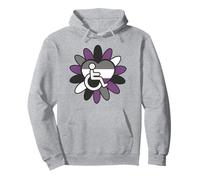 Asexual Ace Pride Disabled Wheelchair Heart Flower Petals Felpa con Cappuccio