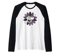 Asexual Ace Pride Disabled Wheelchair Heart Flower Petals Maglia con Maniche Raglan