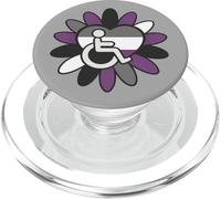 Asexual Ace Pride Disabled Wheelchair Heart Flower Petals PopSockets PopGrip per MagSafe