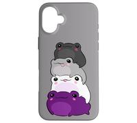 Asexual Flag Color Frog Subtle Queer Pride LGBTQ Aesthetic Custodia per iPhone 16 Plus
