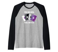 Asexual I'm an Ace, Deal with It Asexual Pride Maglia con Maniche Raglan