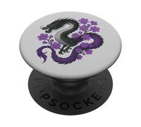 Asexual Japanese Dragon Ace Pride Flag Colors Floral PopSockets PopGrip Adesivo
