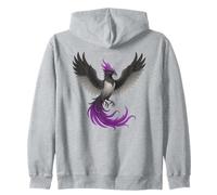 Asexual Phoenix Bird Ace Pride Flag Rising From Ashes Felpa con Cappuccio