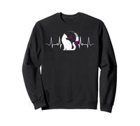Asexual Pride Gatto Luna Battito Cuore Bandiera Ace LGBTQ Felpa