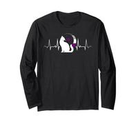 Asexual Pride Gatto Luna Battito Cuore Bandiera Ace LGBTQ Maglia a Manica