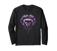 Asexual Vampire Lips Fangs Ace Pride Heart Halloween Maglia a Manica