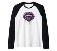 Asexual Vampire Lips Fangs Ace Pride Heart Halloween Maglia con Maniche Raglan