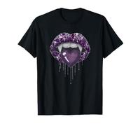 Asexual Vampire Lips Fangs Ace Pride Heart Halloween Maglietta