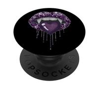 Asexual Vampire Lips Fangs Ace Pride Heart Halloween PopSockets PopGrip Adesivo