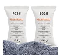 Asfalto freddo, 2 x 25 kg, per riparazioni di asfalto bitume, asfalto, miscelazione a freddo, 0-8 mm (50 kg)