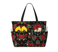 ASFgda Bella borsa da spiaggia con stampa regalo rosa,Borsa da spiaggia impermeabile a prova di sabbia,Borsa da spiaggia pieghevole leggera di grande capacità con cerniera