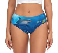 ASFgda Biancheria intima da donna traspirante con stampa mondo subacqueo, biancheria intima elasticizzata perfettamente, super morbida e confortevole, disponibile in taglie forti, Nero , M