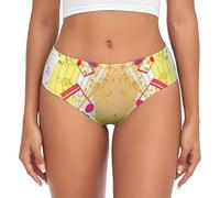 ASFgda Biancheria intima traspirante da donna con stampa a tema musica astratta, biancheria intima elasticizzata perfettamente, super morbida e confortevole, disponibile in taglie forti, Nero , XL