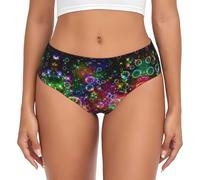 ASFgda Biancheria intima traspirante da donna con stampa arcobaleno e stelle, biancheria intima perfettamente elasticizzata, super morbida e confortevole, disponibile in taglie forti, Nero , XS