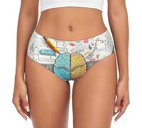 ASFgda Biancheria intima traspirante da donna con stampa cervello umano, biancheria intima elasticizzata perfettamente, super morbida e confortevole, disponibile in taglie forti, Nero , XL