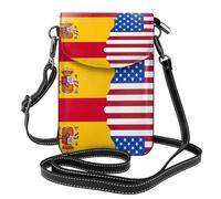 ASFgda Borsa a tracolla da donna con bandiera americana della Spagna stampata piccola con slot per carte di credito portafoglio mobile
