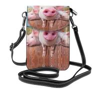 ASFgda Borsa a tracolla da donna con simpatico maialino stampato piccolo con slot per carte di credito portafoglio mobile