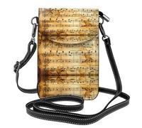 ASFgda Borsa a tracolla da donna con stampa nota musicale stampata piccola con slot per carte di credito portafoglio mobile